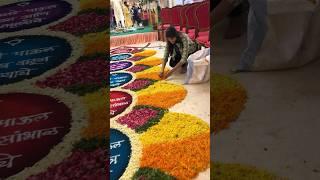 Saptapadi rangoli design | flower rangoli for wedding | #weddingdecor