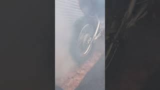 Burning wood on the crf110 #pitbikes #burnout #crf110 #subscribe