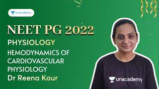 NEET PG 2022 | Physiology | Hemodynamics of Cardiovascular Physiology | Dr Reena Kaur