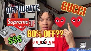 HOW TO GET DESIGNER CLOTHES CHEAP (Online) | GUCCI, OFF-WHITE, JORDAN, CDG | Affordable Clothes