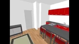 Home rendering with simple furniture