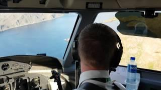 Cockpit view of landing at Honningsvåg Airport, Valan, (ENHV)