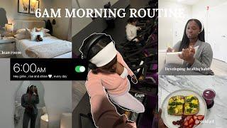 6AM PRODUCTIVE MORNING ROUTINE | becoming Her | Healthy habits | cardio&core exercises | what I eat