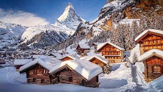 Most Beautiful Winter Swiss Villages 4K Walking Tour