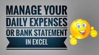 Manage Bank Statement in Microsoft Excel (For Small Business)