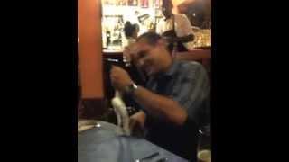 CUBA: Felito's Napkin Table Dance at Compay Gallo's Restaurant