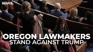 Oregon congresswomen walk out during Trump speech