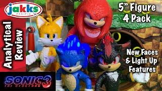 Sonic Movie 3  5Inch Figure 4 Pack with Knuckles, Glowing Sonic, Shadow and Grumpy Tails