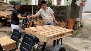 Unique Electric Car Design Idea With Pallet Wood Body And Sturdy Zinc Frame//Carpenter's Dream Car