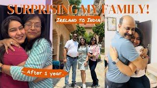 Going Home to Surprise my Family after 1 year  | Watch Their Reactions| Ireland to India #surprise