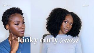 kinky curly 4a-4b sew-in | prep, install, styling | Curls Queen x MichelleGabrielle