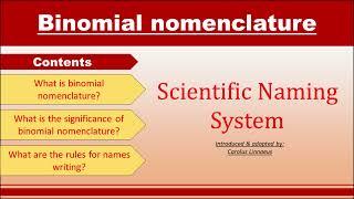 Binomial nomenclatutre