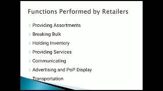 Functions of retailers