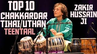 TOP 10 TEENTAAL CHAKKARDAR TIHAI AND UTHANE | ZAKIR HUSSAIN JI #zakirhussain#tabla#teentaal#tihai