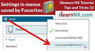 Save settings in menus with Favorites