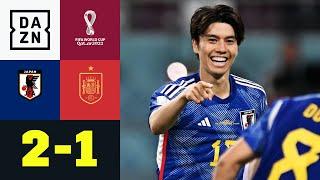 Sensation perfekt! Tanaka schießt Japan zum Gruppensieg: Japan - Spanien 2:1 | WM 2022 | DAZN