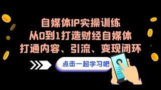 自媒体IP实操训练，从0到1打造财经自媒体，打通内容、引流、变现闭环