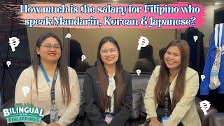How much is the salary for Filipino who speak Mandarin, Korean & Japanese?