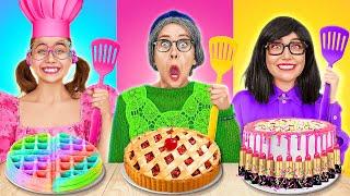 GRANNY VS ME VS MOM COOKING CHALLENGE || Funny Kitchen Hacks by 123GO! FOOD