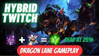 Nobody is surviving below 25% with this build!! | Hybrid Twitch Wild Rift Dragon Lane Gameplay