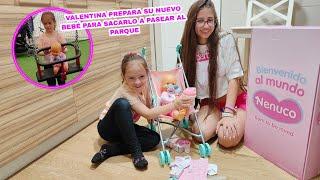 Preparando ala nueva muñeca bebé de Valentina para sacarla a pasear al parque ️