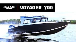 Алюминиевая лодка VOYAGER 700 CABIN Ходовое видео // от создателей лодок Волжанка верфи VBOATS