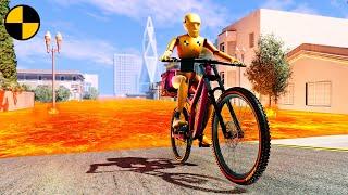 Lava Flood vs Bicycle  BeamNG.Drive