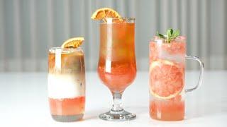 Korean Cafe :: How to Make Grapefruit Drink/ Ade, Grapefruit Black Tea, Grapefruit Bianco / Recipe