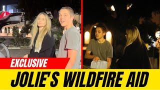 Angelina Jolie and son Knox heroically help families amid wildfires