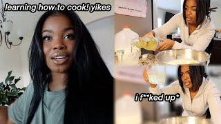 LEARNING HOW TO COOK!! *so i can be a wife lol* | Vlogmas Day 3