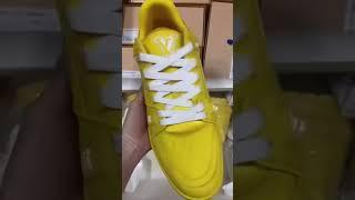 Beautiful yellow LV Trainer Sneaker designed by Virgil Abloh