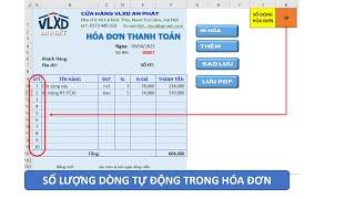 TẠO HÓA ĐƠN BÁN HÀNG TỰ ĐỘNG TRÊN EXCEL- P 08: ĐẶT SỐ DÒNG TỰ ĐỘNG CHO HÓA ĐƠN