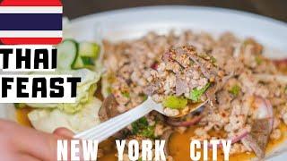 BEST THAI Food in New York City? Eating Thai Food in NYC Thai Town (Part 1)