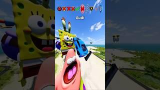 Cars vs Spongebob Squarepants Characters  BeamNG.Drive #shorts #beamngdrive