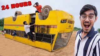 ₹100000 Flipped Bus Challenge - बस पलट गई मरते मरते बचे