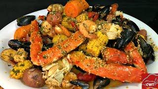 Seafood Boil Stovetop Recipe | King Crab, Lobster, Crawfish, Shrimp, Scallops, Mussels...