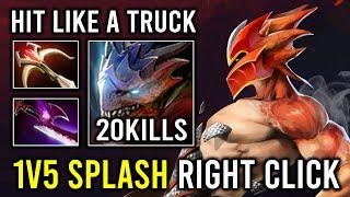 WTF 1v5 Right Click Splash Attack Fire Dragon Max Slotted Hit Like a Truck Dragon Knight Dota 2