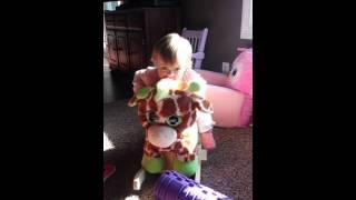 Paige on her giraffe