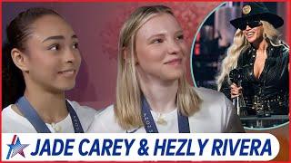 Jade Carey & Hezly Rivera React to Beyoncé Joining Olympics Gymnastics Video