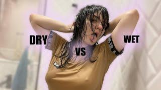 Dry Vs. Wet Try On haul | See-through Try On Haul | Shower with me