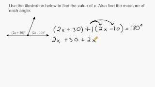 Using Equations To Solve Problems - Supplementary Angles