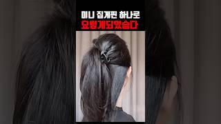 미니 집게핀 하나로 요렇게되었슴다 #hairinspo #hairstyle #헤어꿀팁 #clawclip #퀸카