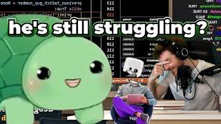 Vedal's reaction to DougDoug struggling with his AI