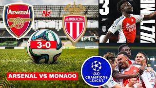 Arsenal vs AS Monaco 3-0 Live Stream Champions league Football UCL Match Score Highlights Gunners