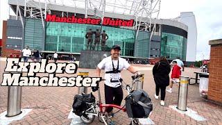 Brompton ride exploring Old Trafford, the Quays, river Irwell and city centre of Manchester, England