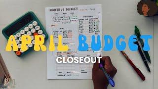 April 2025 Closeout Monthly Budget & Goals | HIS & HER | Zero Based Budget |Millennial