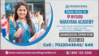 Best Coaching Center in Mysuru -  Narayana Coaching Center Admissions are Open for 2022-23