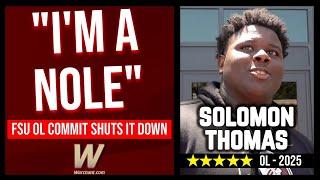 "I'M A NOLE"  5 ⭐️  OL Solomon Thomas LOCKS IN to FSU Football | FSU Football Recruiting | #FSU