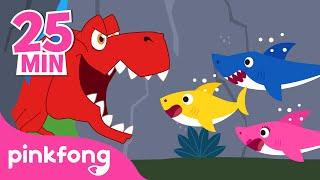 Famille Requin et Dinosaure ! | +Comptines Bébé | Pinkfong, Bébé Requin ! Chansons pour Enfants