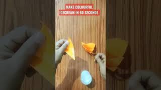 Make colourful icecream in 60 seconds #craft #craftforkids #viral #viralshorts #viralyoutubeshorts